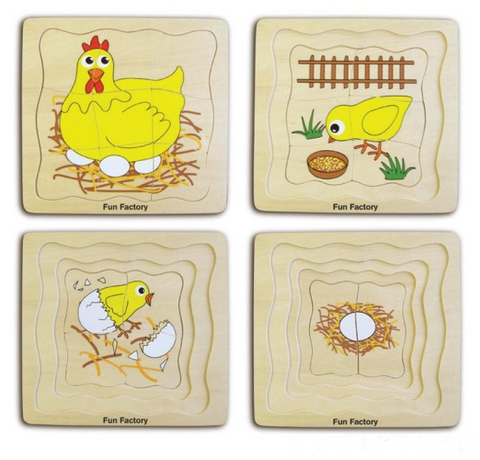 Chicken Life Cycle Layered Puzzle