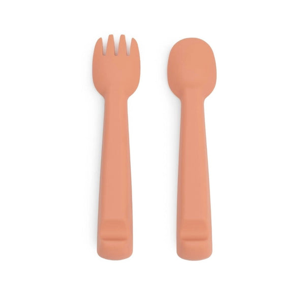 Feedie Fork & Spoon Set - Dark Peach