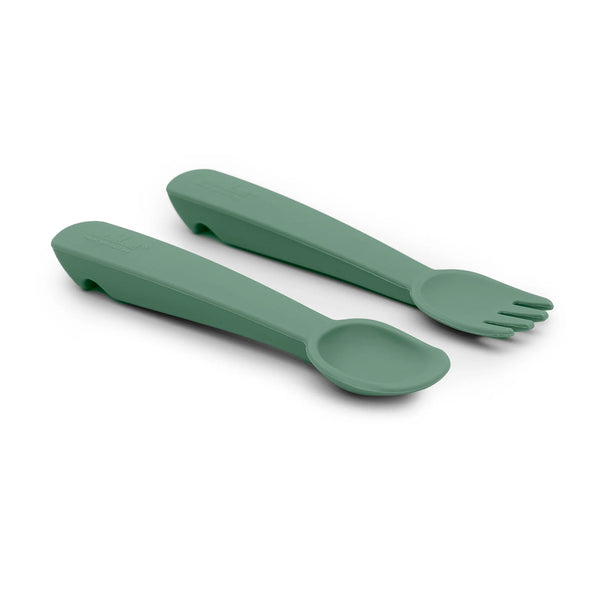 Feedie Fork & Spoon Set - Sage