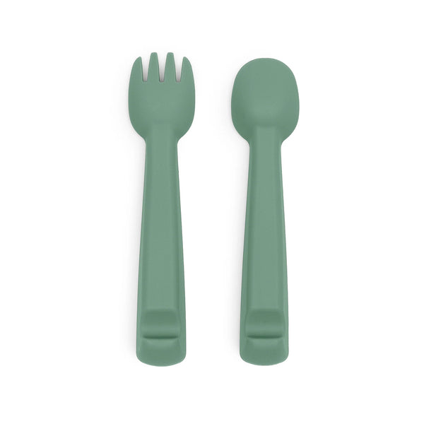 Feedie Fork & Spoon Set - Sage