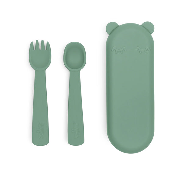 Feedie Fork & Spoon Set - Sage