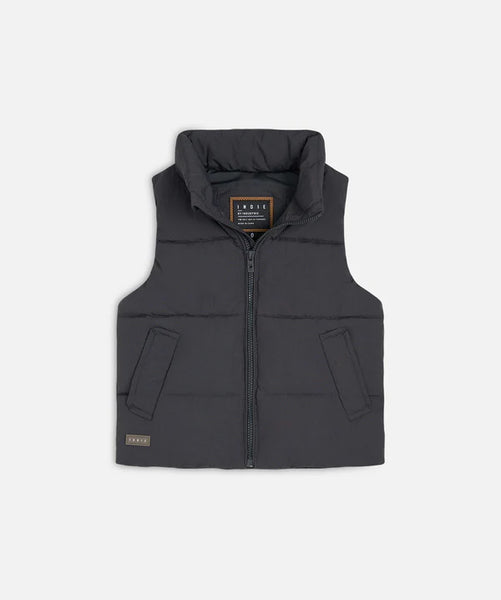 The Chester Puffer Vest - Washed Black