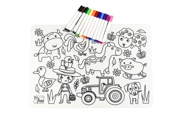 Reusable Silicone Mat - Farm Animals