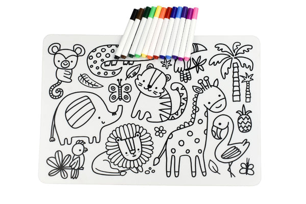 Reusable Silicone Mat - Jungle Animals