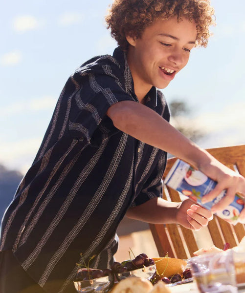 The Cefalu SS Shirt - Navy/White