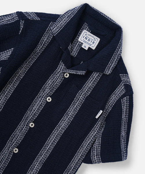 The Cefalu SS Shirt - Navy/White
