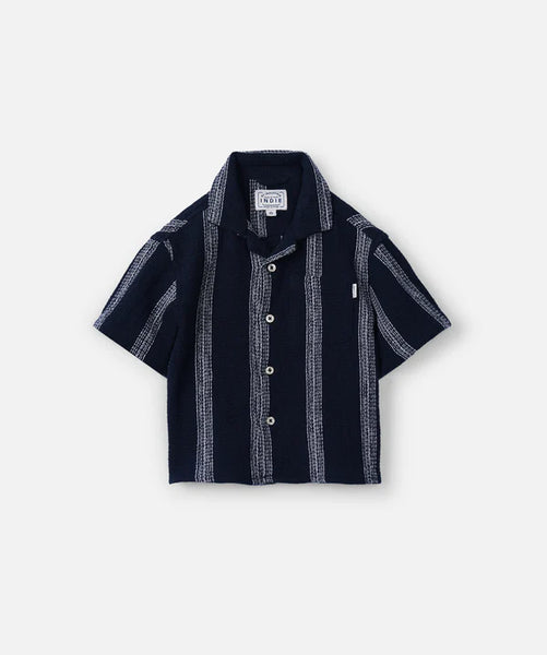 The Cefalu SS Shirt - Navy/White