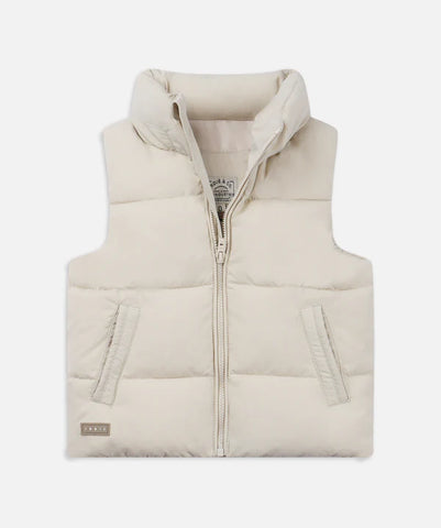 The Chester Puffer Vest - Washed Stone - LAST ONE SZ 6