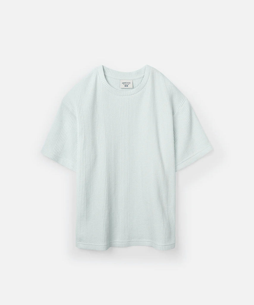 The Veneto Waffle Tee - Sky Blue