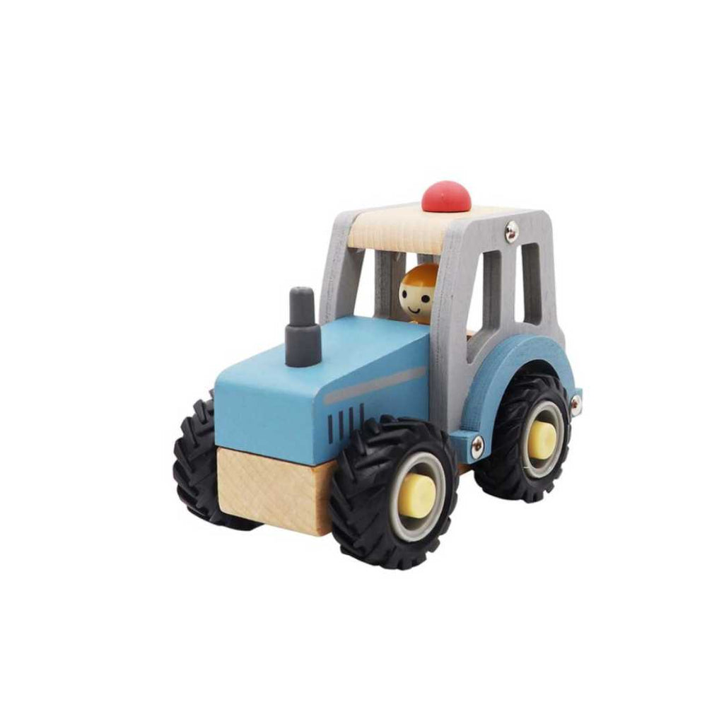 Wooden Vehicle - Blue Tractor