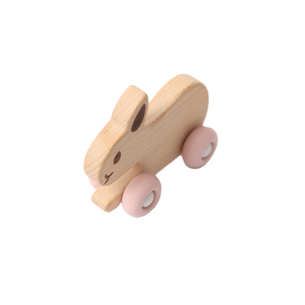 Baby Pink Bunny Beechwood & Silicone Toy