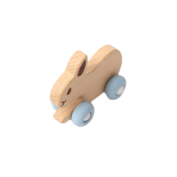 Baby Blue Bunny Beechwood & Silicone Toy