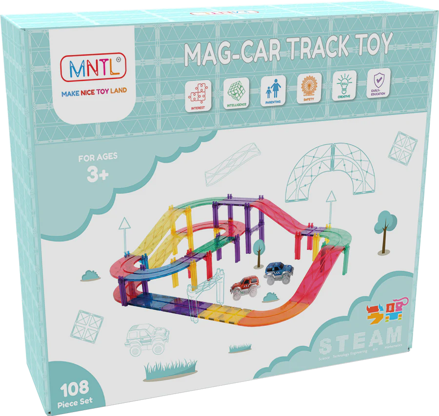 Magnetic Car Track Set 108Pc