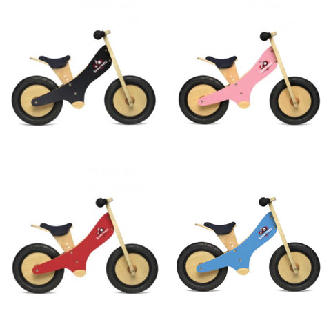 Kinderfeets Balance Bike Black, Red, Pink & Blue