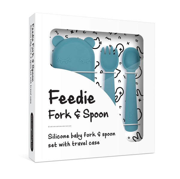 Feedie Fork & Spoon Set - Dusk Blue