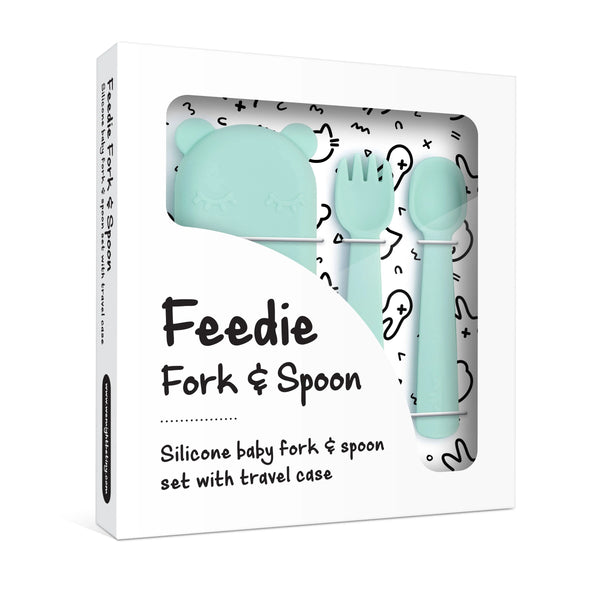 Feedie Fork & Spoon Set - Mint