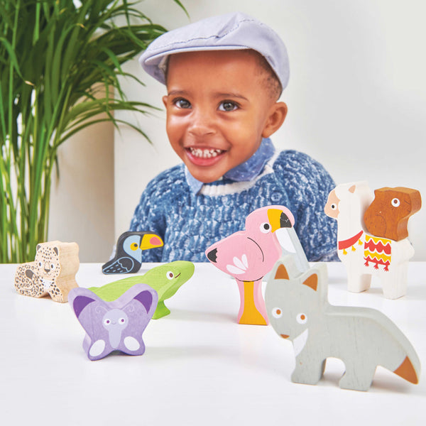 Petilou Andes Stacking Animals & Bag